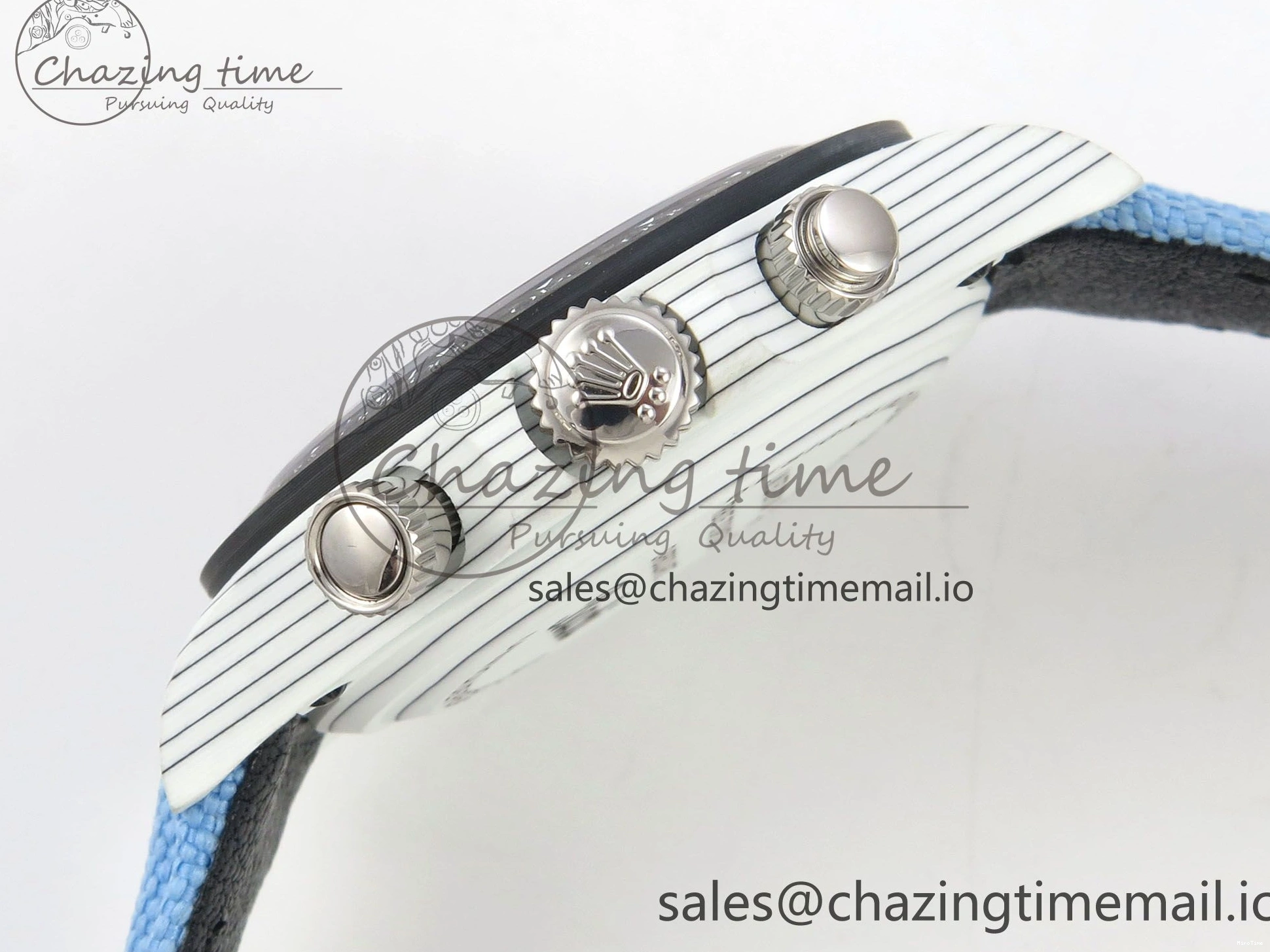 MiroTime 0403 Attractive Daytona DIW Carbon Case and Bezel DIWF Edition Black Dial on Blue Nylon Strap A 71